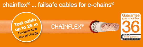 כבלי ®chainflex - ניתן לקבל כבל לדוגמא באורך של עד 25 מ' ללא עלות